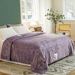 JET'S HOME Heated Blanket Twin 62"x84" - ETL&FCC Certified Flannel Electric Blanket Throw Machine Washable Heating Blanket with 4 Heating Levels 10 Hours Auto-Off Overheating Protection (Purple)