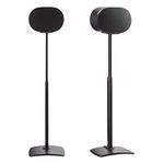 Sanus Height Adjustable Speaker Stands for Sonos Era 300™ - 17" Height Adjustment Sonos Stand Includes Carpet Spikes & Rubber Pads - Easy DIY Install Comes w/All Hardware - Black Pair