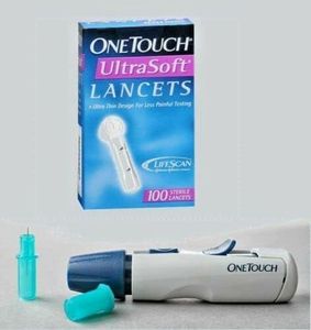 Generic OT Ultra Soft Lancing Device & 100 Ultrasoft Lancets, White