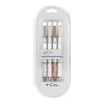 TUL® GL Series Retractable Gel Pens, Medium Point, 0.7 mm, Pearl White Barrel, Blue Ink, Pack Of 4 Pens