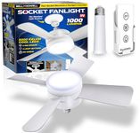 Bell+Howell Socket Fan Light Original - Cool Light LED – Ceiling Fans with Lights and Remote Control, Replacement for Lightbulb - Bedroom, Kitchen, Living Room,1000 Lumens / 5000 Kelvins As Seen On TV