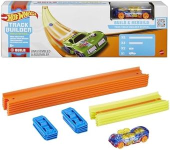Hot Wheels Track Builder Unlimited Basic Track Pack Starter Set For Add-On Builds With 10 Track Pieces, 9 Connectors & One 1:64 Scale Hot Wheels Car For Kids Aged 6 Years Old & Up