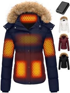 Women Short Heated Jacket Battery Pack Included Puffy Warm Ski Coat Glamping Tent Essentials Ice Skating Accessories Overlanding Gear Snowmobile Equipment Skiing Outfits Suits Extremely Cold Weather