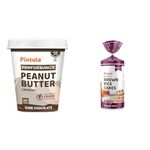 Pintola Combo - Performance Series Dark Chocolate Peanut Butter Crunchy 510 Gram + Rice Cake Multigrain Salted 130 Gram, 100% Roasted Peanuts Butter With Organic Rice Cakes