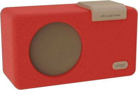 SMPL One-Touch Music Player, Audiobooks + MP3, Quality-Sound, Durable Wooden Encloser with Retro Look, 4GB USB with 40 Nostalgic Hits Included, Live Technical Support (Red, Music Player)