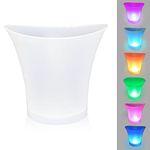 LED Ice Bucket, FIPASEN Regular 5L Large Capacity Lighted Ice Bucket with Automatic 7 Colors Changing for Party/Home/Bar/KTV Club, Waterproof Wine Ice Bucket Beer Drink Containers (Battery-Powered)