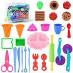 Dough Accessories For Kids, 27Pcs Dough Tools Sets, Molds Scissors Rolling Pin with Storage Bag, Art Clay Dough Gift for Toddlers Boys Girls