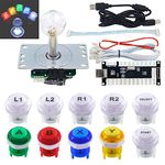 SJ@JX Arcade Game LED DIY Kit Mechanical Keyboard Switch Arcade LED Button Joystick Controller Zero Delay USB Encoder for PC MAME Retropie Jamma