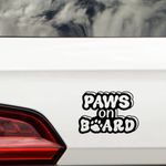 Hatcherabilia Paws On Board Pet Funny Car Stickers - Cat Stickers - Campervan Decals - Motorhome Stickers - Bumper Stickers - Cute Stickers - Dog Car Stickers and Decals (Black)