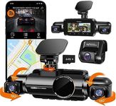 Neideso 360° Dash Cam Front, Rear and Inside, 4 Channel 3K+3*1080P, 5GHz Wi-Fi GPS, Voice Control, 4K+1080P*2 Dash Camera for Cars, CPL Filter, Free 64GB SD Card, Night Vision, 24H Parking Mode(N700)