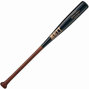 ZET17184 Hard Baseball Bat, Excellent Balance, Wooden (Gochiku + Hitting Part Maple 4 Sides), 33.1 inches (84 cm), 31.7 oz (900 g), Average Size, Thin Dark x Black (3719KB)