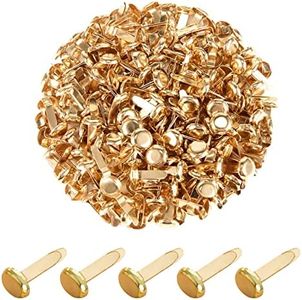 Metal Brad Sujetadores de Papel, Mini Encuadernadores Redondos, Pasadores Partidos para Scrapbooking, Decoración Arte DIY Proyectos, Álbumes de Recortes, 8 X 17 mm, Dorado (200 Piezas)