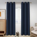 Deconovo Blackout Room Darkening Thermal Insulated Curtains, Energy Efficient & Noise Reducing Grommet Window Drapes for Bedroom, Living Room, Nuresrey, Kids Room, 42x72 Inch, 2 Panels, Navy Blue