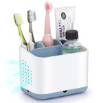 GFWARE Toothbrush Holder for Bathroom - kids Electric Toothbrush and Toothpaste Holder, 4 Slots Tooth Brush Holder for Bathroom Countertop Organizer and Storage, White Bathroom Accessories, Blue