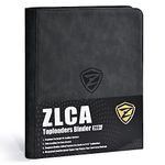 ZLCA Toploader Card Binder, 9-Pocket Trading Card Album Holder fits for 3 x 4'' Top Loader, Double-Sided Card Display Storage Carrying Case Holds 252 Toploaders for PTCG MTG Sports Cards (Black)