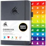 Clever Fox Planner – Undated Weekly & Monthly Planner to Increase Productivity, Time Management and Hit Your Goals – Organizer, Gratitude Journal – Start Anytime, A5, Lasts 1 Year, Silver Black (Weekly)