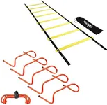 Yes4All Speed Agility Ladder Training Equipment - 8 Rungs Included Carry Bag Speed Training Agility Hurdles Cone Set for Athletes - Speed and Agility Training Equipment