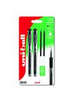 uni-ball UMN-153S Gel Impact Rollerball Pens. Premium Broad 1.0mm Ballpoint Tip, Journaling, School and Note Taking. Fade & Water Resistant Uni Super Ink. 2 + 2 Refills,Black,4 Piece Set