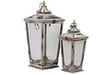 Benzara BRU-481272 Urban Trends 40106 Decorative Wooden/Lantern Set of Two