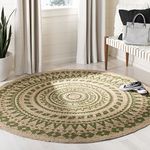 Safavieh Hand-Woven Bohemian Area Rug, Jute, Green/Natural, 3'