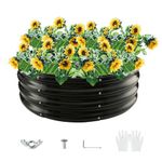 zbzbml Round Galvanized Steel Fire Ring/Fir Pit for Outdoor/Durable Round Galvanized Steel Raised Garden Bed for Planting-2.67×2.67×1FT,0.8MM Thick (32 ins Diameter x 12 ins high, Black)