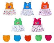 GREEN TEE Baby Girl's A-Line Knee Length Frock (Pack of 5) (RKVM110_Multicolored_6-12 Months)