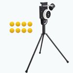 MPOBSP Lite 9" Baseball Pitching Machine with 8 Dimpled Baseballs - Adjustable Speed & Angle, 45MPH, Lightweight & Portable for Hitting/Fielding Training