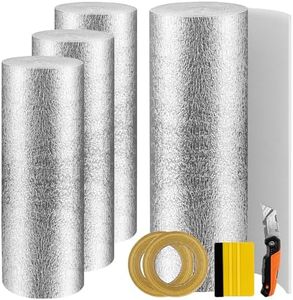 QYXJAEO Garage Door Insulation Kit for 2 Car 16FT, R8 Reflective Foam Core Panels with Tapes, Heat and Cold Barrier for Energy Saving, DIY Garage Insulation for Home Workshop (2FT x 18FT, 4 Rolls)