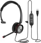 MAIRDI PC Headset with Microphone Noise Canceling, USB Computer Headset with Mic for Laptop Teams Zoom Office Work Call Center Business Softphone, Dictation Headset for Dragon Naturelly Speaking