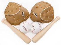 Neakomuki Dollhouse Accessories 1:12 Miniatures Baseball Bat, Glove and Ball Set for Mini Dollhouse Kitchen Fairy Garden