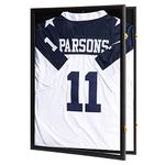 Mstrse Jersey Frame Display Case - Jersey Shadow Box Lockable,Jersey Frame for Hockey Baseball Basketball Football Soccer Tennis Sport Shirt Uniform,Black