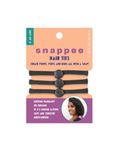 Snap Hair Ties for Thick, Natural, Curly Hair | No Slip, No Tension Pro Hair Tie | Strong Ponytail Holder (3 Pack, Black)