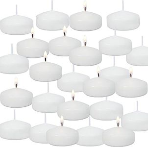 LYOBATH 24 Pack 2 Inch Floating Candles for Centerpieces,White Small Floating Candles for Cylinder Vases, Centerpieces at Wedding, Party, Pool, Holiday