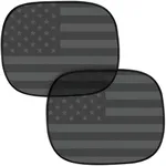 Motor Trend USA Black American Flag Car Window Shades, 2-Pack (18” x 14”) - Car Window Covers Block Heat and Glare, Ideal Car Window Shade for Baby Pets Kids Travel, Car Window Shades for Side Window