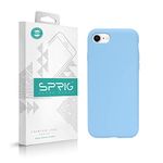 SPRIG Compatible with Apple iPhone SE Phone Liquid Silicone Cover Premium Back Cover Drop Tested Shock Proof Mobile Case for Men, Women, Boys and Girls with Camera Protection (Denim Blue)