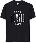 Be savage Stay Humble Hustle HARDprinted Tshirt for Men Printed Funny Graphic Slogan t-Shirt or Men and Boys Half Sleeve Beard t-Shirts for Men Tshirt for Women Unisex Printed Tshirt (Medium) Black