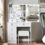 Dressing Table with LED Lights Mirr