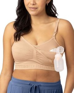 Kindred Bravely Sublime Pumping Bra Hands Free, Adjustable Pumping & Nursing Bra with EasyClip for All Breast Pumps (Beige, 2X-Super Busty)