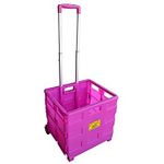 Sun Leisure Heavy Duty 40kg Pack & Go Foldable Portable Shopping Camping Transport Trolley (Pink)