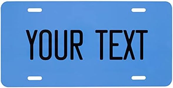 ExcelMark Custom License Plate for Front of Car – Personalized Car Tags – 6" x 12" Universal Fit (Cerulean)