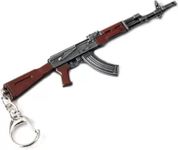 Generic Blue Aura AK47 Gun Locked Key Chain | Metal