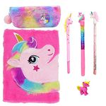 Urban Festivities Unicorn Stationary Combo Set - Unicorn Pouch, Unicorn Diary, 2 x Unicorn Pen, Unicorn Pencil & Eraser | Unicorn Diary | unicorn Pen | Unicorn Pouch for girls