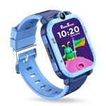 PunnkFunnk Safeguard Kids Smart Watch 5G/4G with SIM Calling, GPS Tracker, Video Calling, SOS Alerts, Face Unlock, Voice Chat, Games, IP67 Waterproof, 800mAh Battery (Blue)