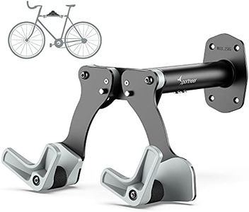 Sportneer Bike Wall Mounts, Aluminum Bike Rack with 5 Levels Adjustment Bicycle Wall Hanger Hook in Garage with wide handlebars (MAX 25KG) for Indoor Bike Storage Mountain Bikes or Hybrid Bikes