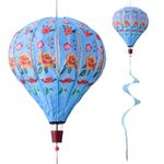 BATTIFE 2Pcs Hot Air Balloon Wind Spinner with Tail, Flower Spiral Windmill for Yard, Outdoor Spiral Wind balloon, Large Flower Hanging Decorations for Garden