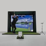 Full Swing Kit Studio Golf Simulator | 12' Enclosure & Impact Screen | Launch Monitor | Turf, Floor Projector, & Laptop Package