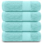 GC GAVENO CAVAILIA Hand Towels For Bathroom - 700 GSM Towels Set of 4 - Egyptian Cotton Towels - Hotel Quality Towels - Machine Washable - Turquoise - 50X85