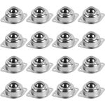 Zydiwo 16pcs Roller Ball Transfer Bearing 360° Rotation Universal Ball Casters 66 Lbs Load Capacity Bearing Rollers Carbon Steel for Conveyor Transmission Roller Stand Furniture (1 Inch)