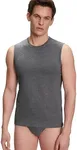 FALKE Men Daily Comfort Crew Neck Muscle Shirt 2-Pack, Grey (Dark Grey-Heather 3278), L