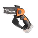 Worx WG324E.9 12cm 20V Cordless Compact Chainsaw - Tool Only, High-Efficiency Motor, Lightweight, Safe Design – No Battery or Charger